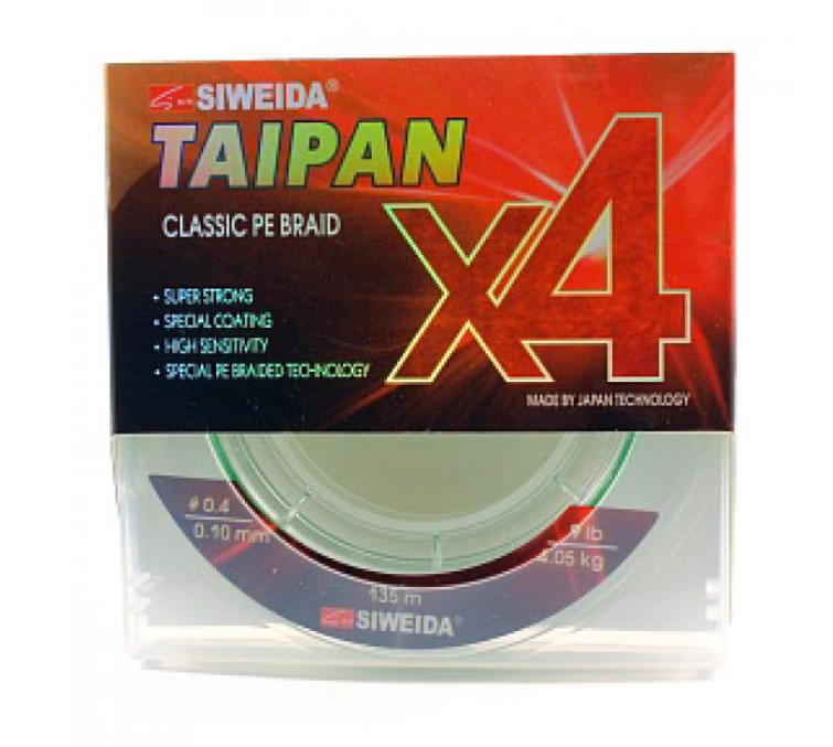 Шнур плетенный SIWEIDA Taipan Classic Braid PE x4 0.32mm 22.7kg 135m Light Green
