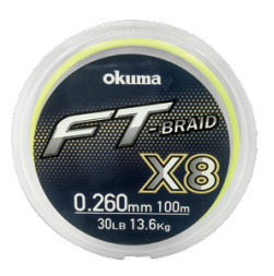 Шнур плетенный OKUMA BRAID FT X8 0.260mm 150m (Yellow)
