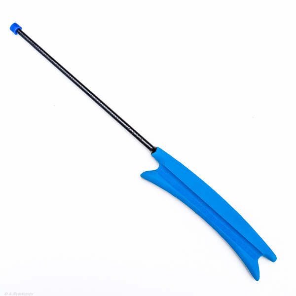 Удочка зимняя под комбайн, одиночку (длина 43см, ручка EVA синяя ИЗОГНУТАЯ, виток 30см) (Primfisher)
