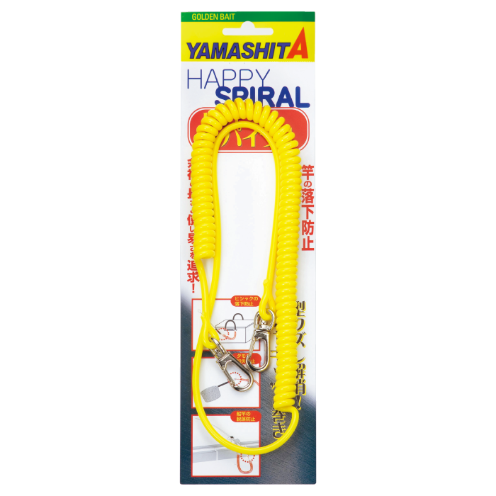 Страховочный тросик Yamashita Happy Spiral #L KY 75-280cm  желтый (373-080)