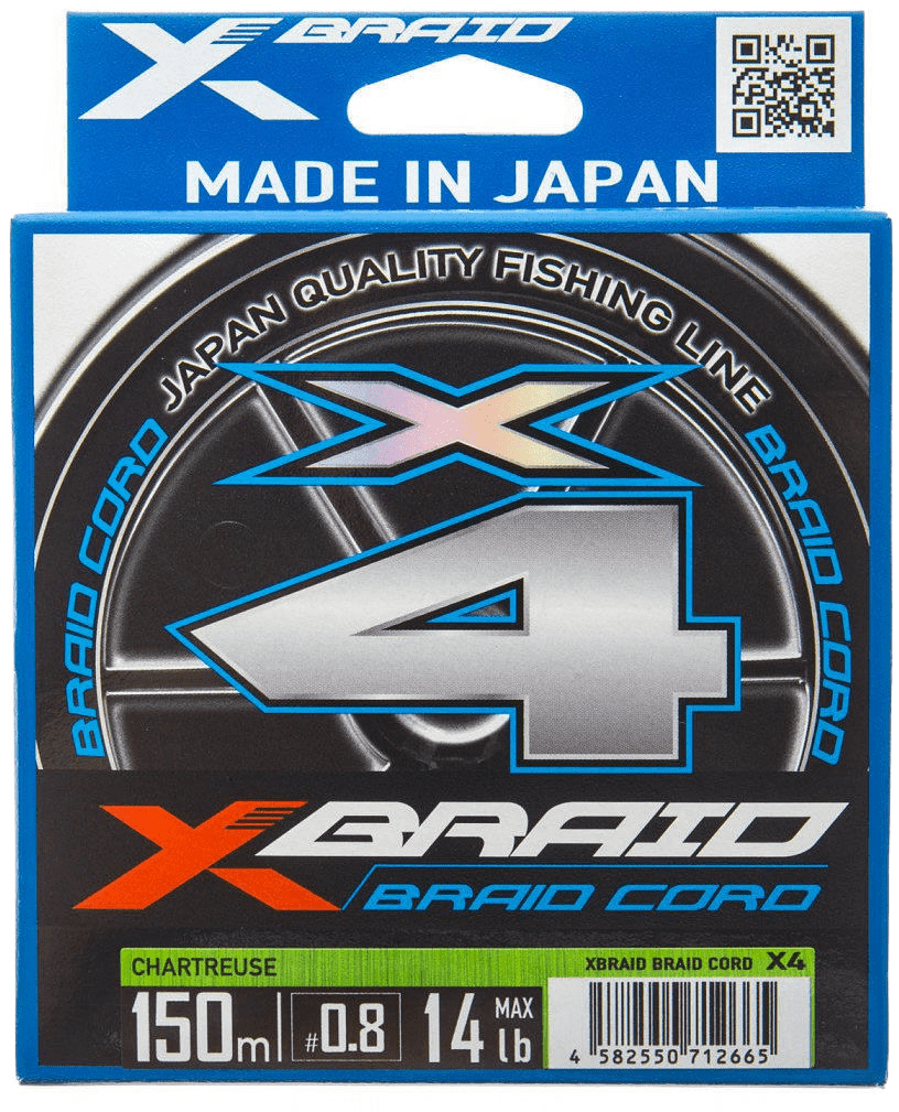 Шнур плетенный YGK X-BRAID Braid Cord X4 #3.0 150m Chartreuse 712726