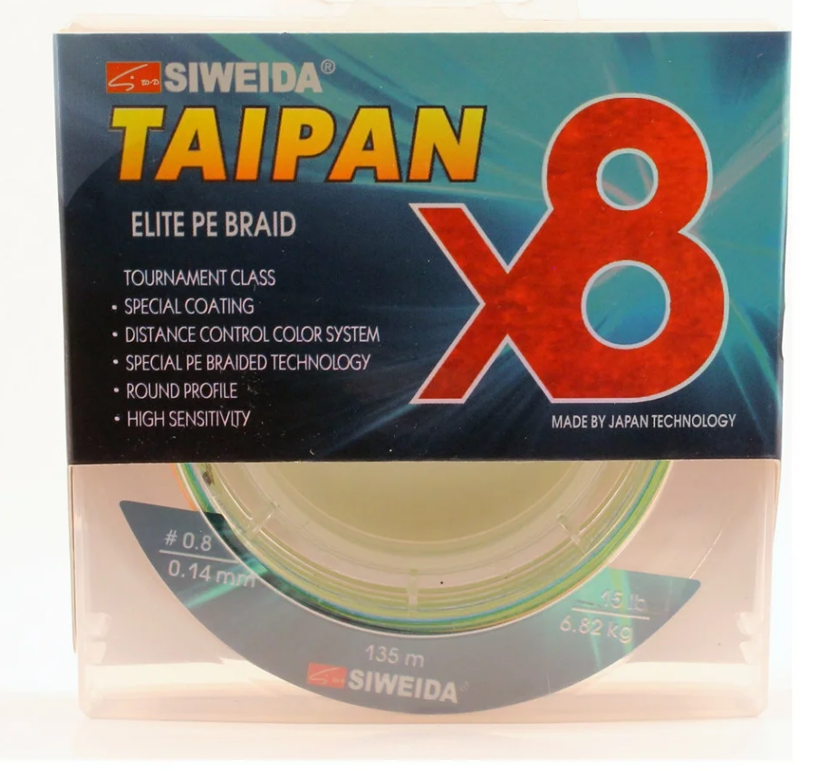 Шнур плетенный SIWEIDA Taipan Elite Braid PE x8 0.14mm 6.82kg 135m Multicolor