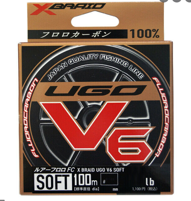 Леска YGK X-Braid UGO V6 Soft Fluorocarbon #5 0.370m 20lb 100m 714393 