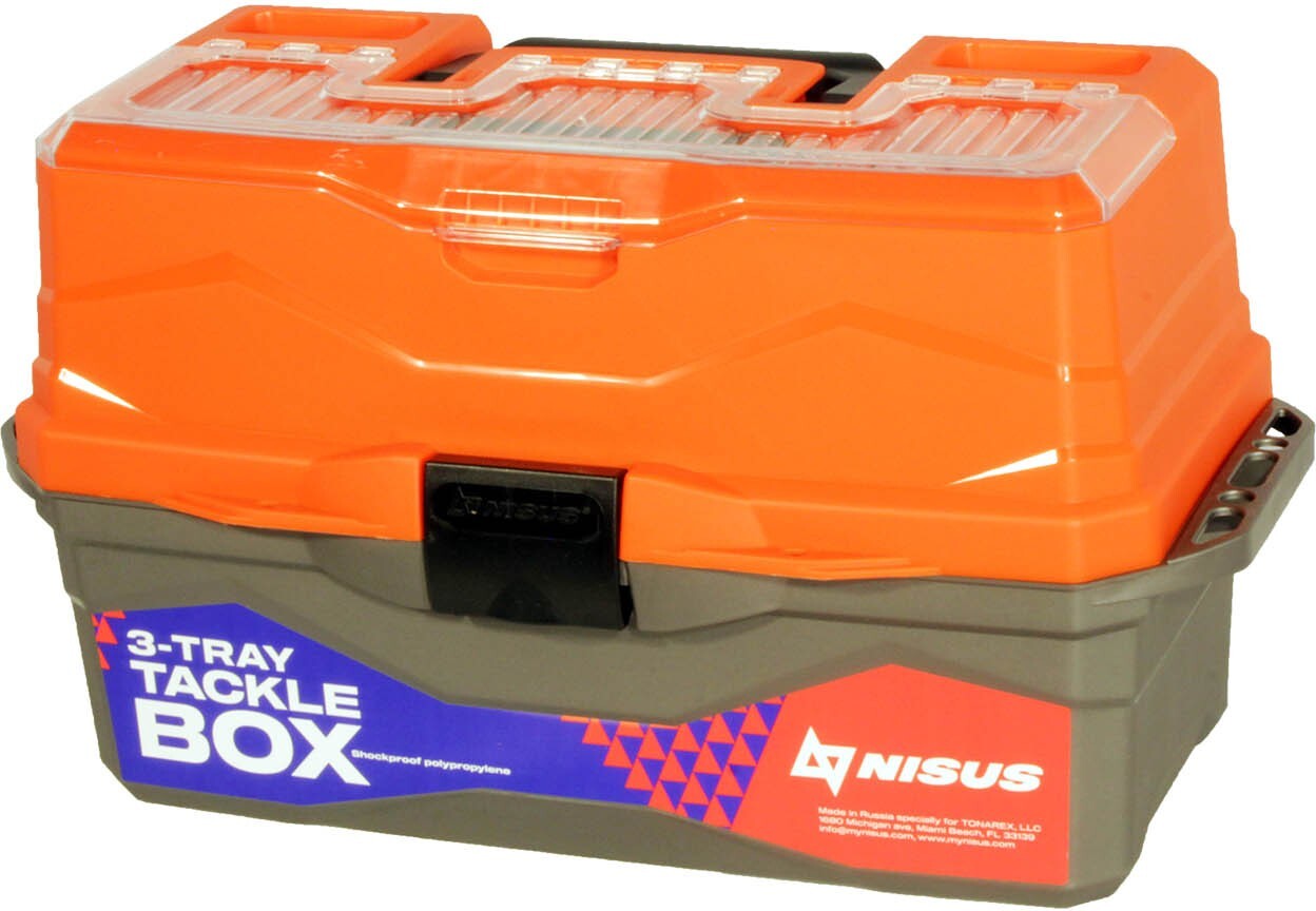 Ящик рыболовный для снастей 3-х полочный Tackle Box Nisus (оранжевый)