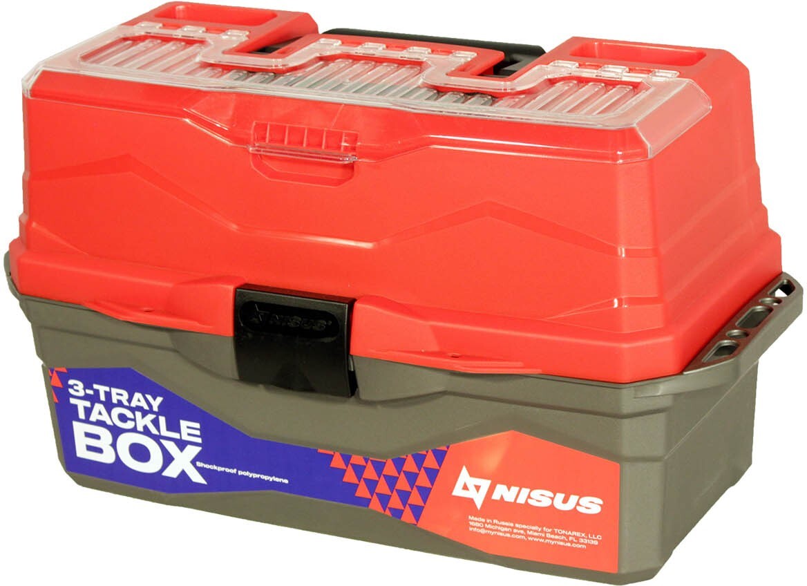 Ящик рыболовный для снастей 3-х полочный Tackle Box Nisus (красный)