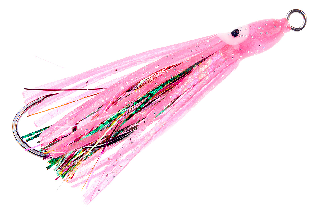Крючок HIGASHI Double assist hook оснащенный октопусом DOHF70 #17 (Pink Pearl)