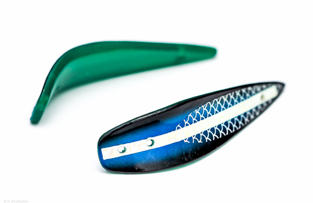 Блесна троллинговая #05 Скунс синий (зеленый) UV (неосн.) (Fisherman)