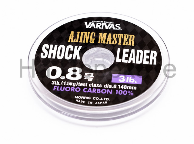 Леска VARIVAS Ajing master shock leader fluro carbon #0.8 (0.148) 3lb OVER 30m 125347